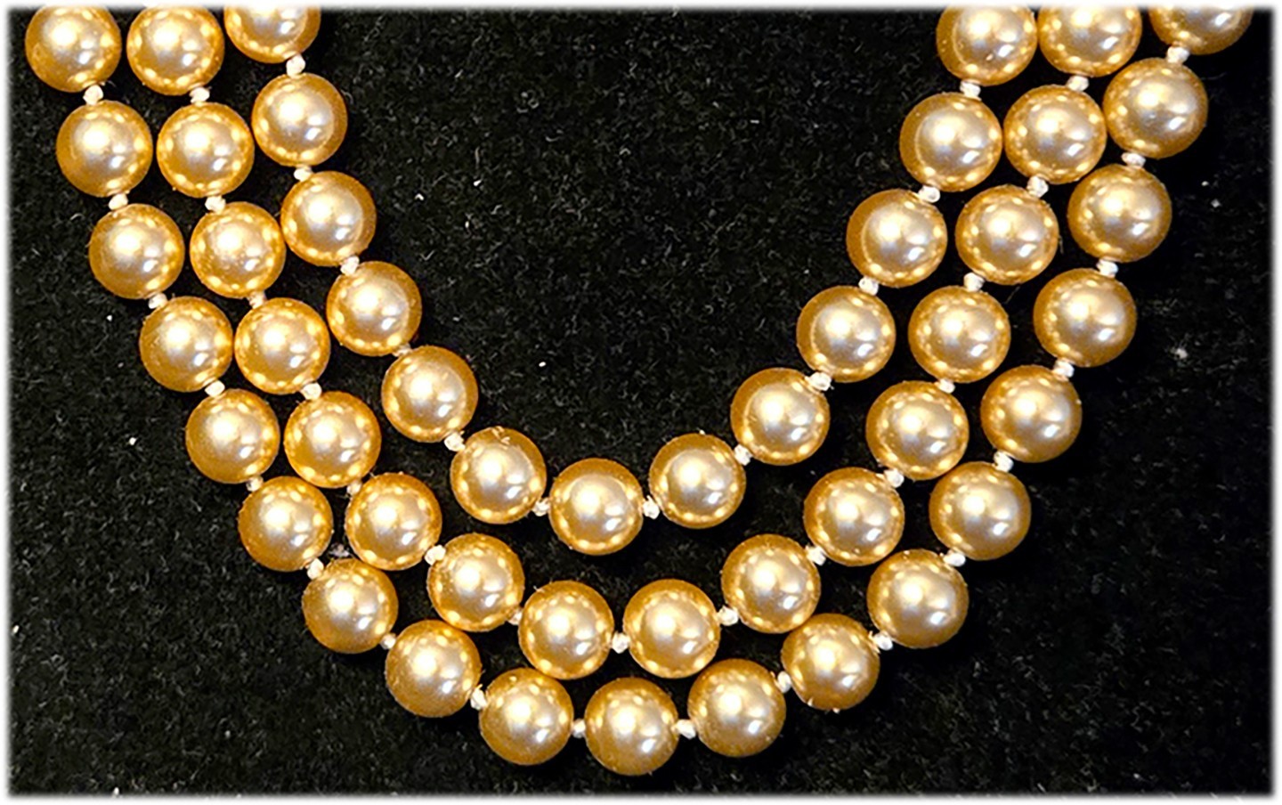 VTG KJL Kenneth Jay Lane 3 Strand 18” Hand Knotte… - image 3