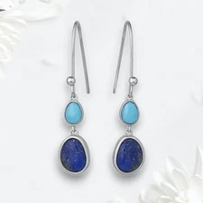 Montana Silversmiths Nature's Obsession Lapis Turquoise Earrings Retail $75 NEW