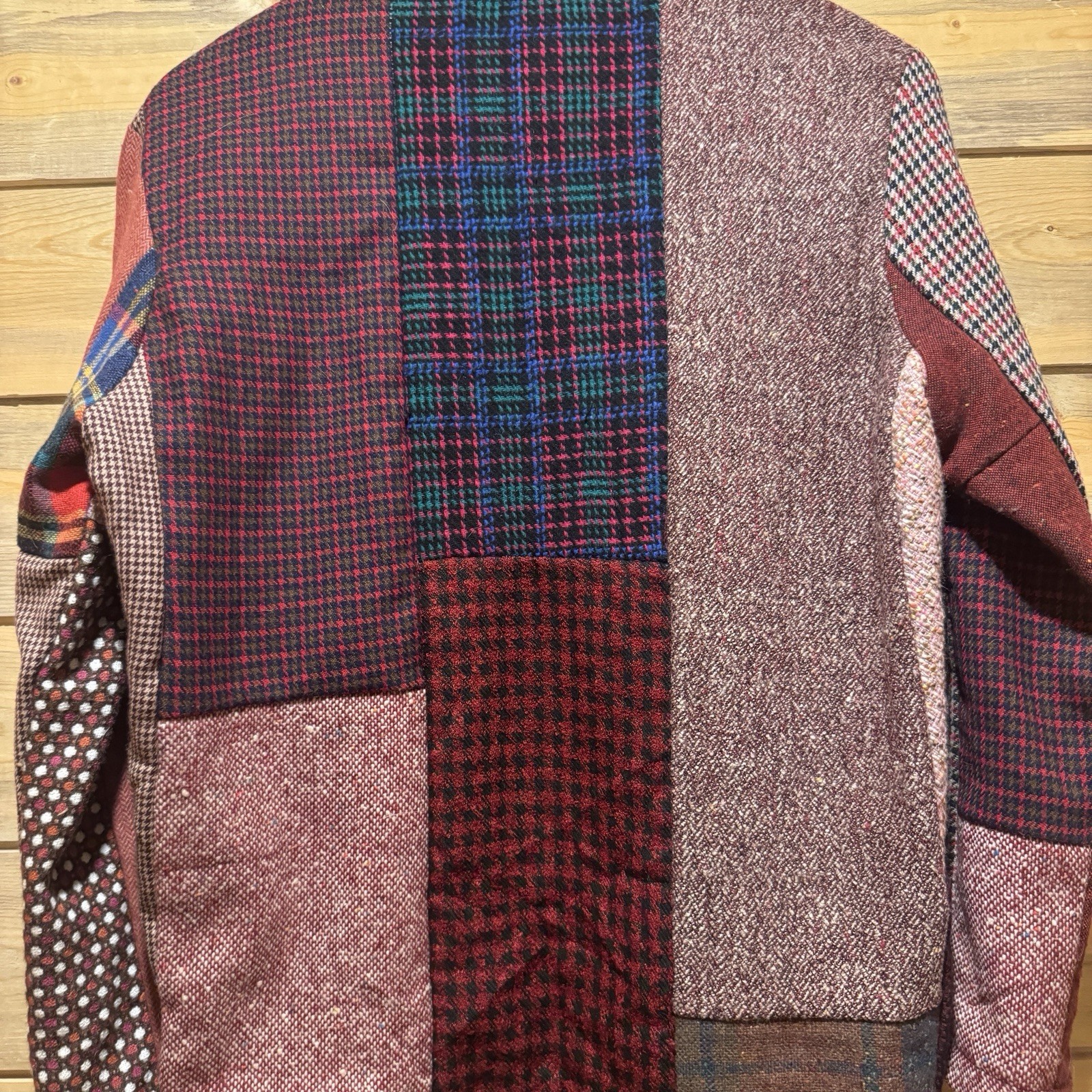 GYPSY ROSE Patchwork Wool Blend Shirt Jacket Hipp… - image 11