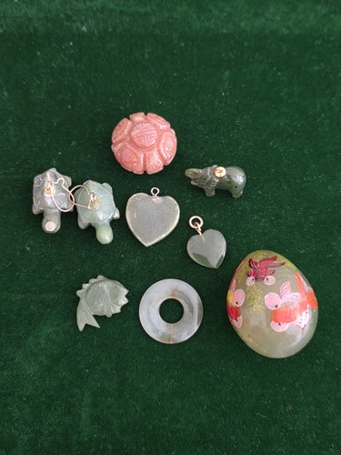 Vintage Jade And Nephrite Lot 9pcs
