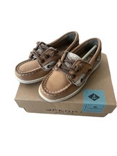 NEW Sperry Kids Boat Shoes Linen/Oat Songfish Jr. Little Kid -NIB Size 10M