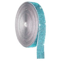 Selbstklebendes Strassband, 7 Reihen, Rolle, 3,7 M, Pfauenblau