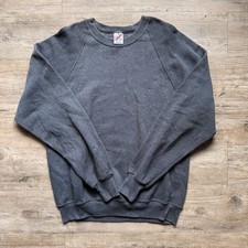 NEW Vintage 90s Jerzees Blank Sweatshirt Mens XL Black Crewneck Made In USA