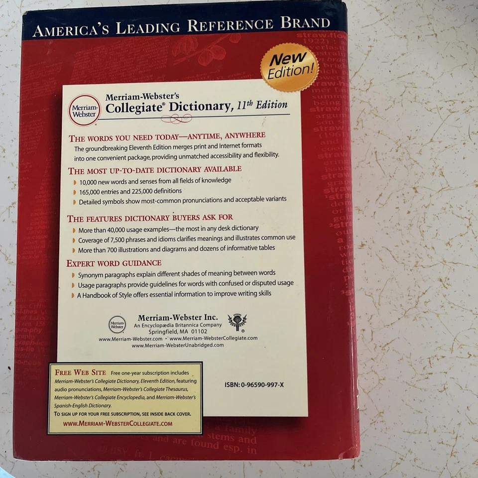 Merriam-Webster's Collegiate Dictionary,11th Edition, Hardcover with Dust Jacket - Image 2 of 2