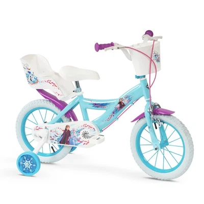 Mädchenfahrrad 16" Huffy Disney Frozen 2 Mit Stützen Blau Lila Elsa Anna