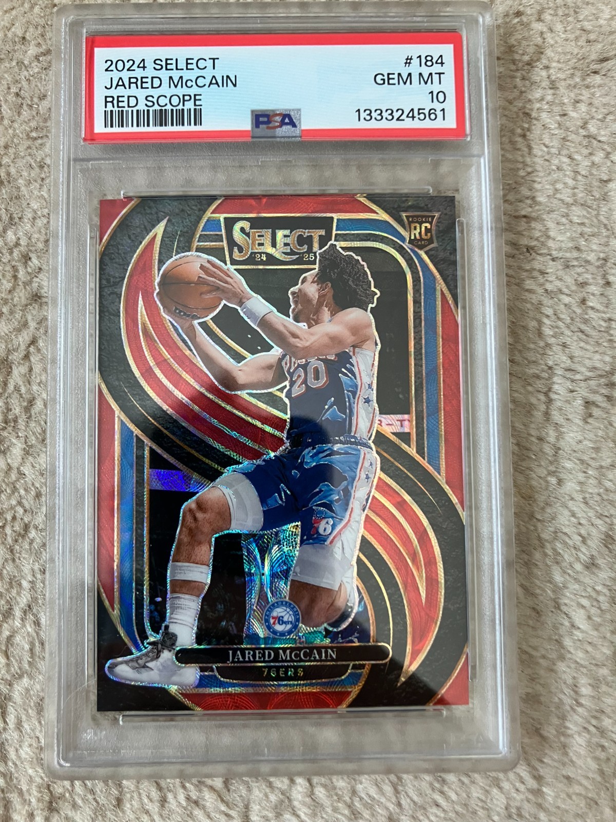 2024 PANINI SELECT RED SCOPE #184 JARED MCCAIN /249 PSA 10 RC Rookie