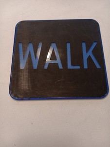 Vintage Eagle, Acrylic Crosswalk Sign " Walk" Traffic Signal Light Lens 9 3/8