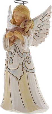 Sale❗️Jim Shore★Faithful Friend(Dog) Jim Shore Faithful Friend Angel With Dog Pint Size White Woodland
