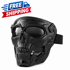 Skull Motorcycle Mask with Goggles Windproof Dustproof Riding Face Protection