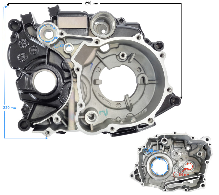 Carter gauche NXT150 en finition usinée CNC pour finitions haut de gamme