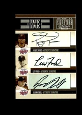 Jacque Jones, Lew Ford, Jason Kubel 2005 Donruss Signature INKcredible Trios