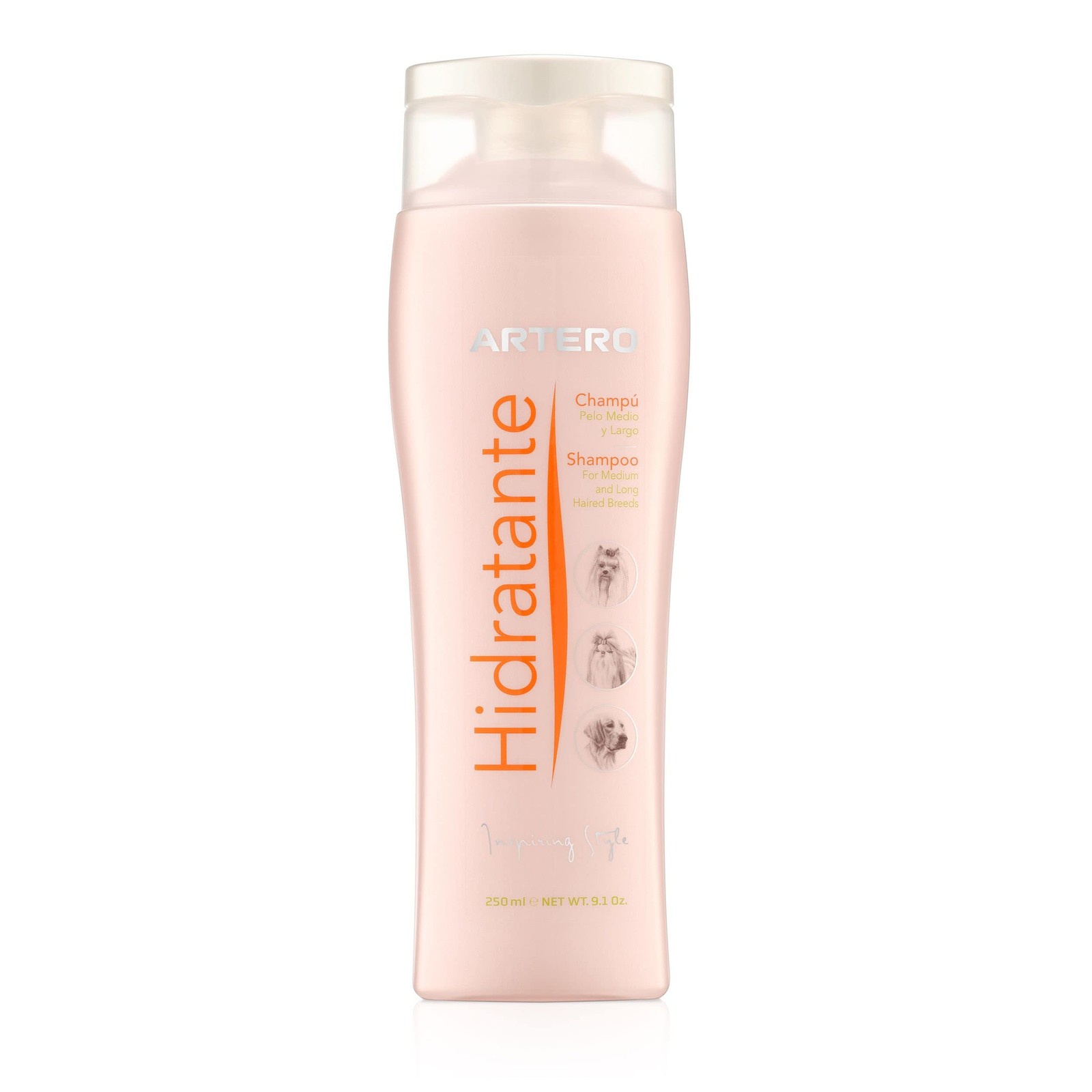 Champú hidratant chien poil long soin hydratation pelage terne 250ml