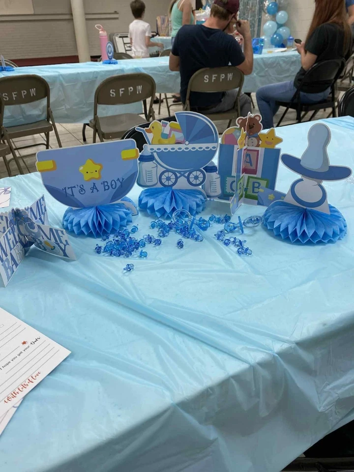 Baby Shower Decor , Blue , Sum Table Topper Say It's A Boy , 8 Games , Etc - Image 3 of 4