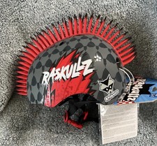 Raskullz Hawk Mohawk Casco da Bici/Pattino per Bambini - Nero/Rosso, Età 5+ (50-54 cm)
