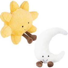 Sun and Moon Plush, Smiling Fun Filled Sun Pillow