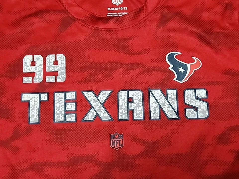 Футболка Houston Texans JJ Watt No99 NFL Football Dri Tek Reebok для мальчиков молодежная M красная - Изображение 2 из 4