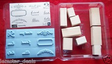 Stampin Up NOTEWORTHY 9 Piece Unmounted Stamp Set THANK YOU - LOVE - BABY More