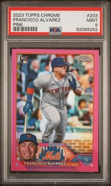 2023 Topps Chrome Francisco Alvarez Pink Refractor ROOKIE RC PSA 9 MINT #203 NY