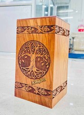 Wooden Cremation Urn Memorial Jar Pot Container  Full Size Urn for Funeral