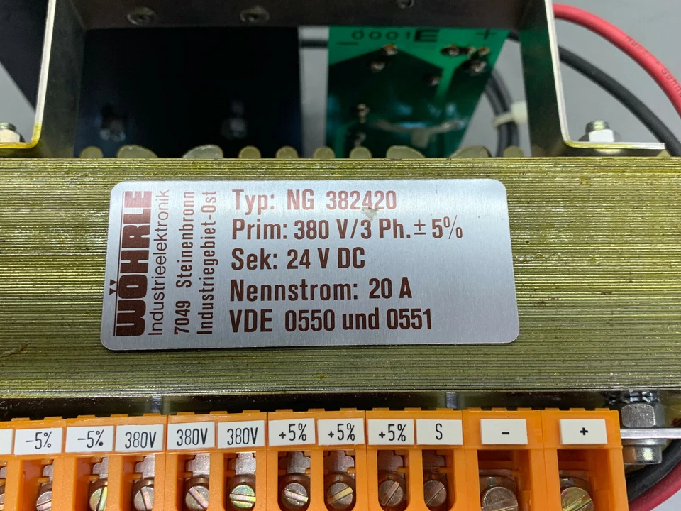Wöhrle NG 382420 transformateur 380V-3ph à 24 V 20 Ampères/NG382420 NEUF - Photo 2/4