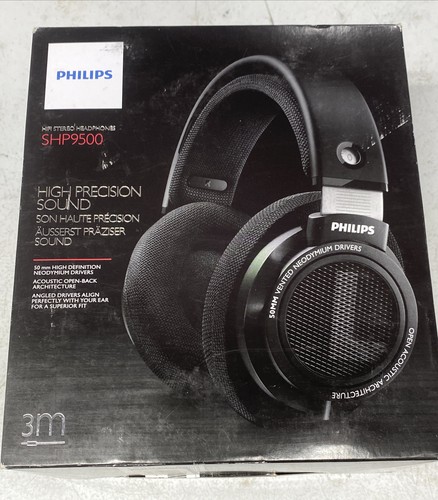 Philips SHP9500 HIFI STEREO di precisione per l'orecchio per  Cuffie-Nero-Nuovo/OPEN BOX | eBay