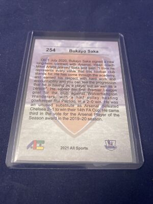 2020-21 ALL SPORTS #254 BUKAYO SAKA ROOKIE CARD RC T03 | eBay