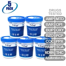 Mintegrity [5pk] 14-Panel T-Cup Urine Drug Test #MI-TDOA-1144A3
