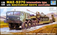 MAZ-537G Intermediate + Maz/Chmzap-5247G Trailer 1:35 Model Kit Trumpeter 00211