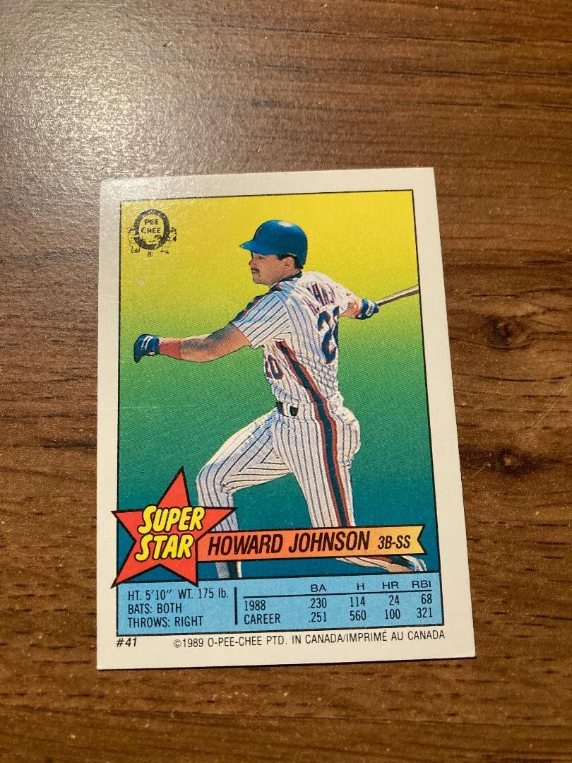 1989 O-Pee-Chee  Stickers Super star Backs Howard Johnson Mets #41