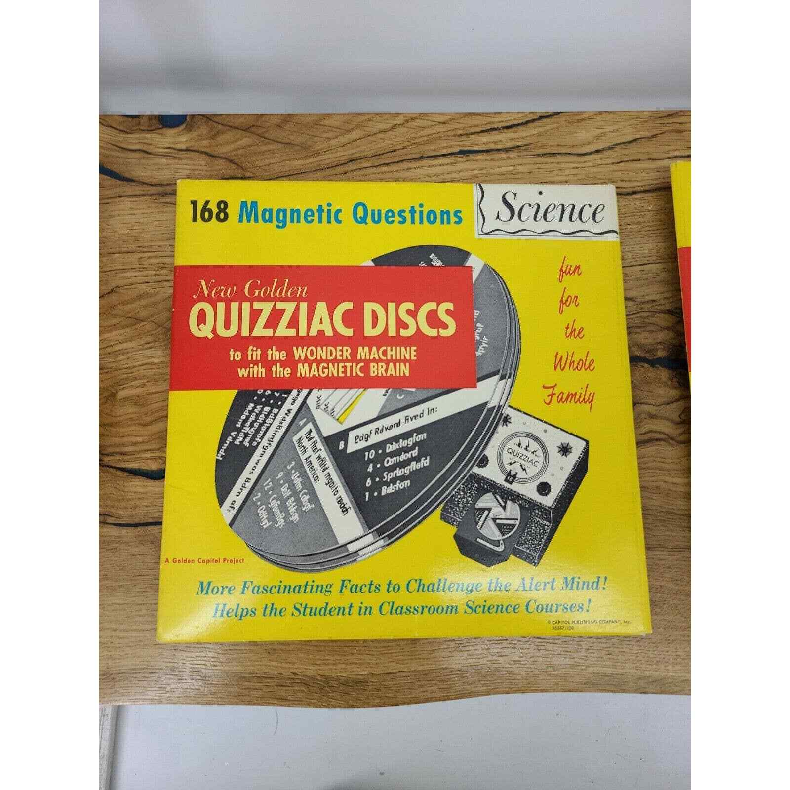 1960 Vintage The Golden QUIZZIAC Brain Board Game Complete Extra Discs eBay