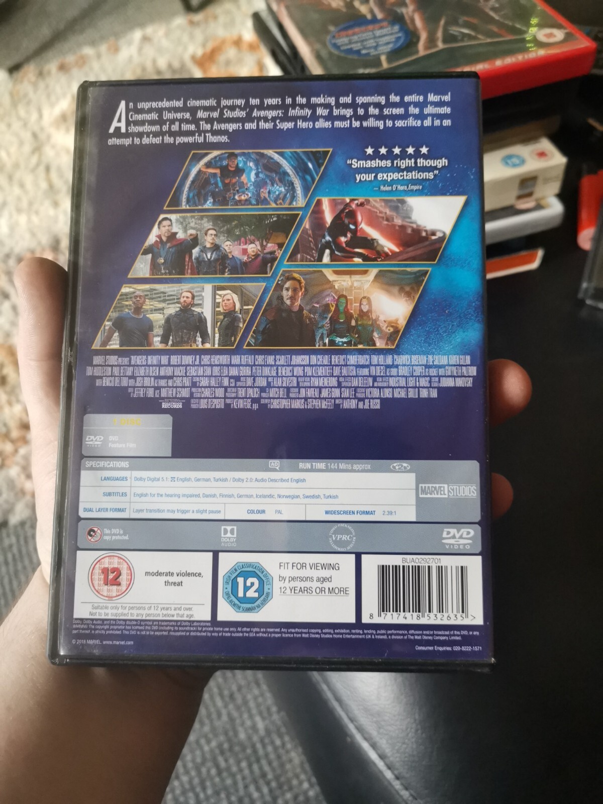 Avengers Infinity War (DVD, 2018) 8717418532635 eBay
