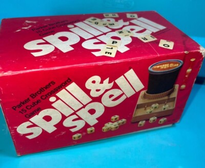 Vintage 1972 Parker Brothers Spill And Spell Crossword Game - 100% Complete Nice