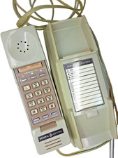 VINTAGE G.E. MODULAR WALL OR DESK PHONE w/6'Cord - In Working Condition - GRAY