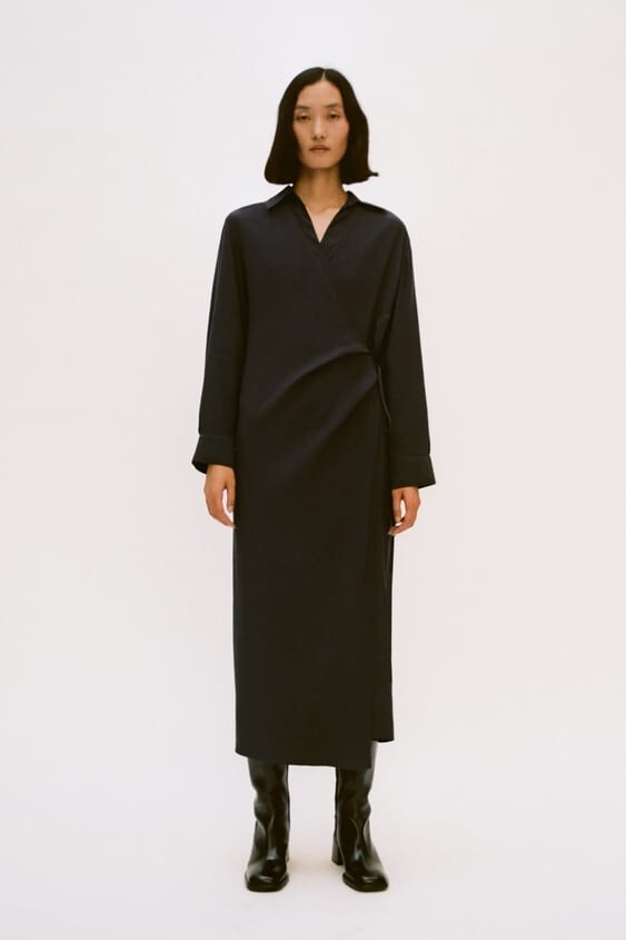 【0I2xxol】ZARA ZWcollection NWT ZARA WRAP SHIRTDRESS ZW COLLECTION XS $90 | eBay