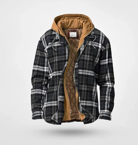 Men Plaid Work Jacket Lumberjack Hooded Flannel Shirt Sherpa Warm Hoodie New - Picture 24 of 76