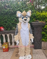 Fursuit Long Haired Lion Mascot Party Costume Walking Halloween Set cosplay  47