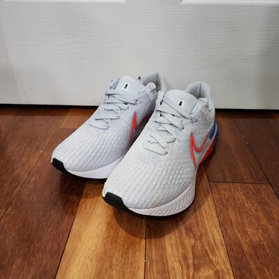 New Nike Womens React Infinity Run Flyknit 3 Grey Red DV2178-001 Size 5 9 9.5