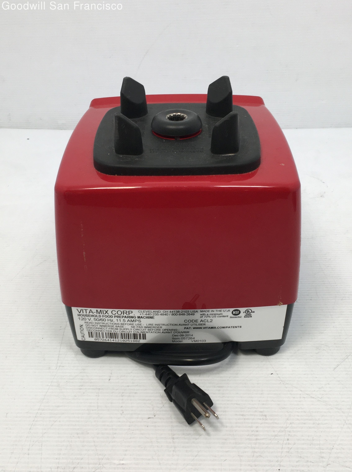 Vitamix 5200 Model VM0103 Electric Nutrition Center Blender Base Red eBay