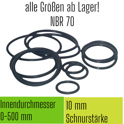 O-Ring ID Ø 0-500 mm x Schnurstärke 10 10,0 10.0 NBR 70 Dichtring O 0 Ring OR  
