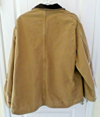 Carhartt Tan Duck Canvas, Fleece Lined Heavy Duty Coat RN14806