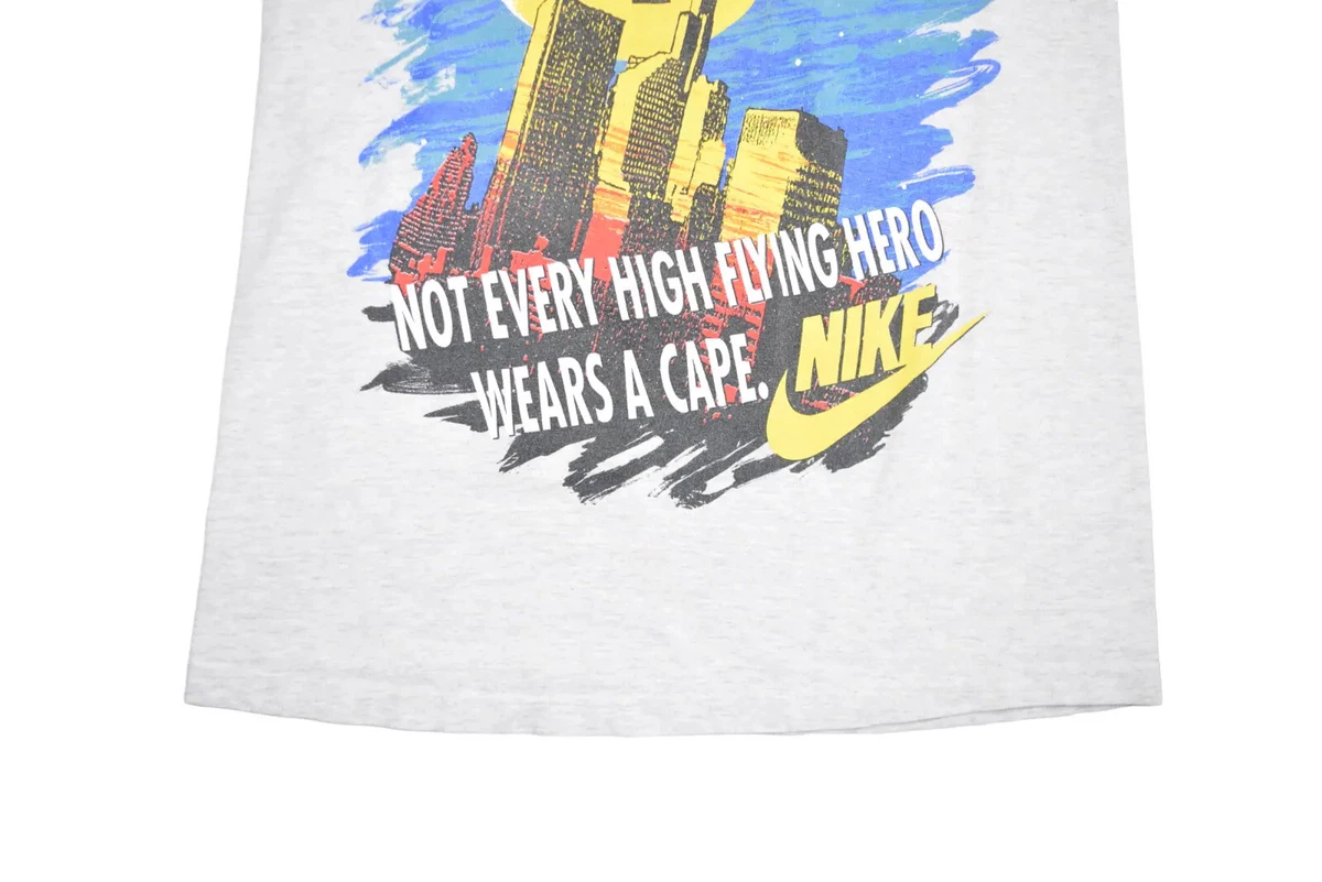 Vintage Nike Air Jordan Superhero T Shirt Mens M Not Every Hero Wears a Cape