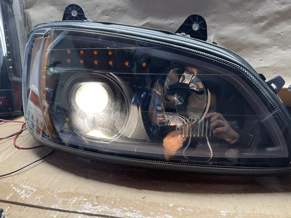 FIT 2008-2019 Kenworth T-Series Black LED Signal Headlight Light Pair #P40 - Image 4 of 4