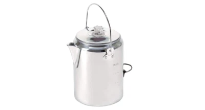 VIC_SPACE1 Coffee Pot 9 Cup Aluminum Outdoor Tea Camping Hike Lightweight Percolator Heat