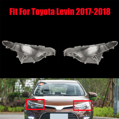 Fit For Toyota Levin 2017-2018 Headlight Headlamp Clear Lens Cover Pair