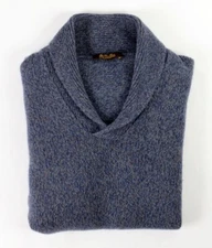 Loro Piana 100% Baby Cashmere Shawl Sweater - Blue - 2XL - $2650 Retail