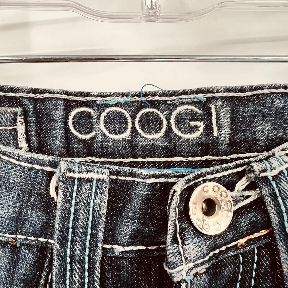 Pantalones cortos vaqueros COOGI 4 para niños jóvenes 20” parche bordado deletreado Y2K holgados Foto 4 de 4
