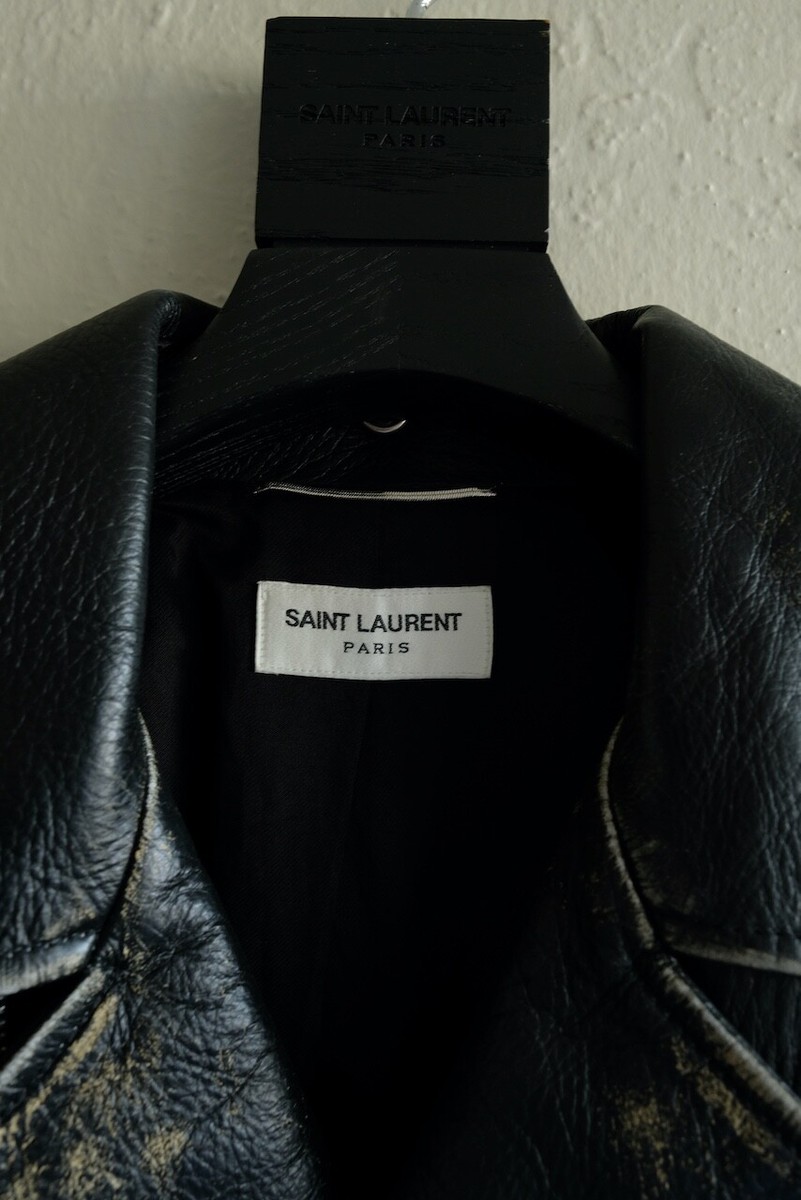 Saint Laurent Paris Distressed Leather L01 Biker Jacket Hedi