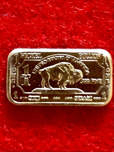 1 Gram Bar of .999  Nickel " Buffalo Design "