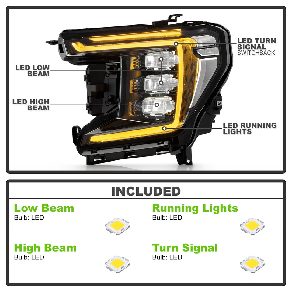 Faros LED cromados izquierda+derecha para GMC Yukon|Yukon XL 2021 2022 2023 Foto 4 de 4