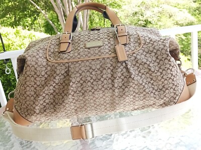 Coach F77154 Vintage XL Signature C Canvas w/Vachetta Leather Trim